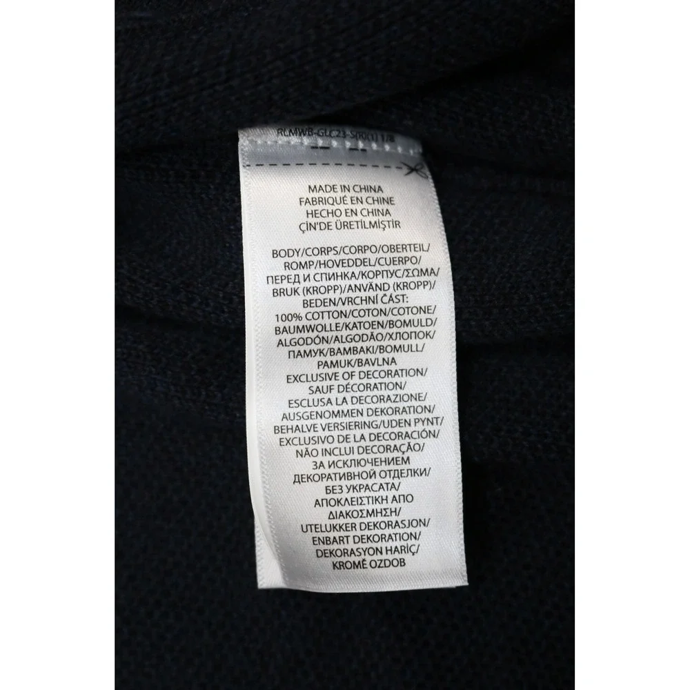 Polo Ralph Lauren Mens Waffle Knit Full Zip Sweater Navy Blue S Small Pony